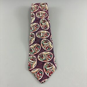 Efenzo Felini Purple Floral Men's Tie 3 1/2" x 58"